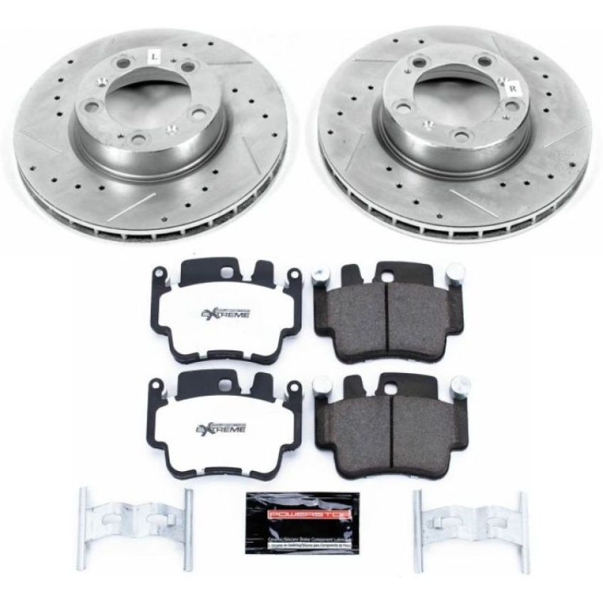 PowerStop K1698-26 Z26 Street Performance Ceramic Brake Pad and Drilled & Slotted Rotor Kit