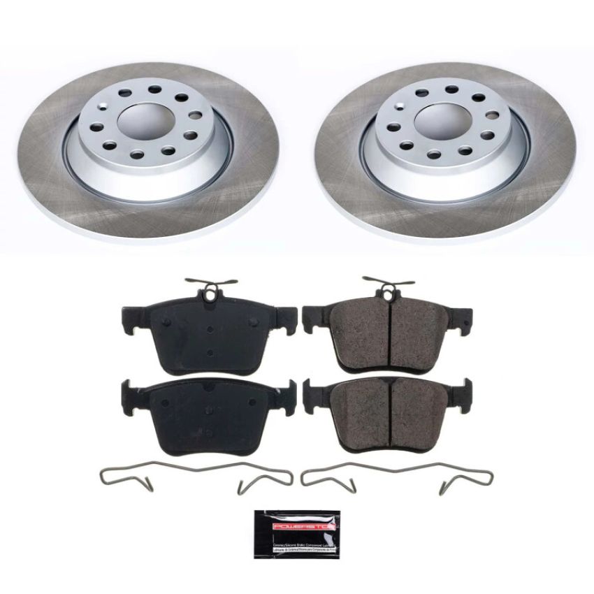 PowerStop SC7176 Semi-Coated Rotor and Low-Dust Ceramic Brake Pad Kit