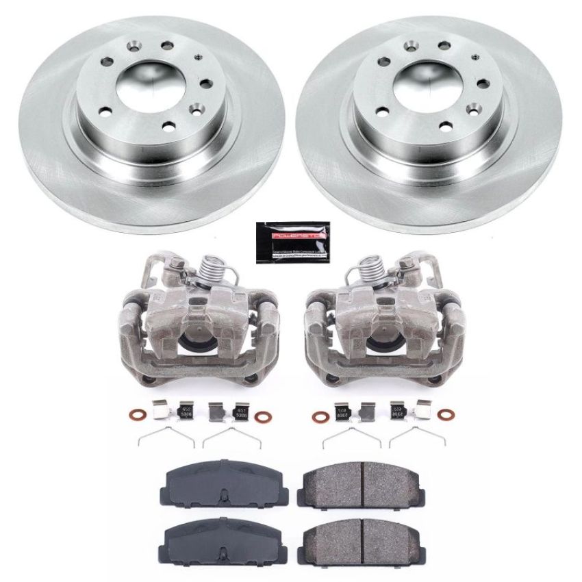 PowerStop KCOE2452 OE Stock Replacement Low-Dust Ceramic Brake Pad, Rotor and Caliper Kit