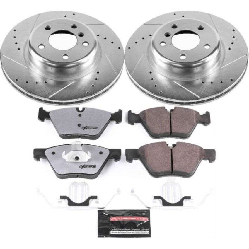 PowerStop K6032-26 Z26 Street Performance Ceramic Brake Pad and Drilled & Slotted Rotor Kit