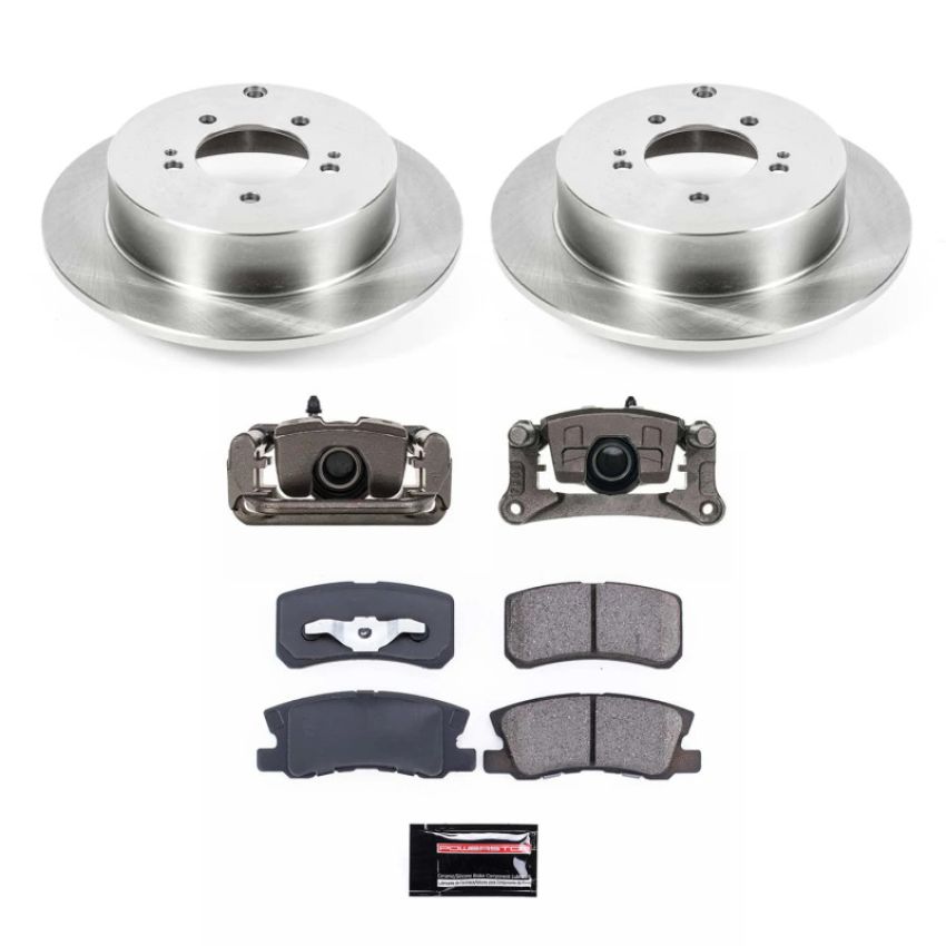 PowerStop KCOE5499 OE Stock Replacement Low-Dust Ceramic Brake Pad, Rotor and Caliper Kit