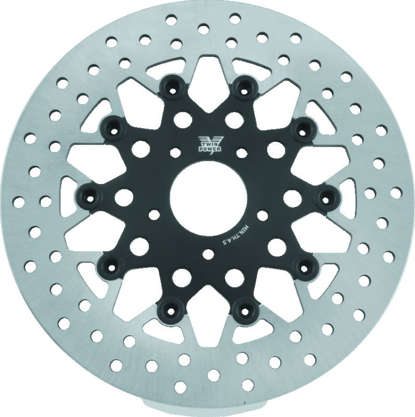 TwinPower 666820 Twin Power 08-13 FLH FLT 08-16 FLHR 06-17 Dyna Front 11.8 Floating Rotor Mesh Black