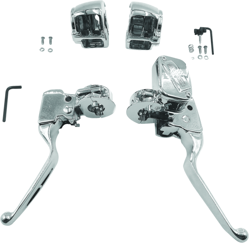 Bikers Choice 601448 15-17 Softail Chrome Handlebar Control Kit 1/2 Inch Bore Single Disc