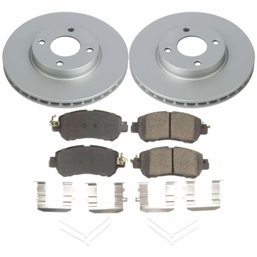 PowerStop CRK8326 Genuine Geomet Coated Rotor and Low-Dust Ceramic Brake Pad Kit