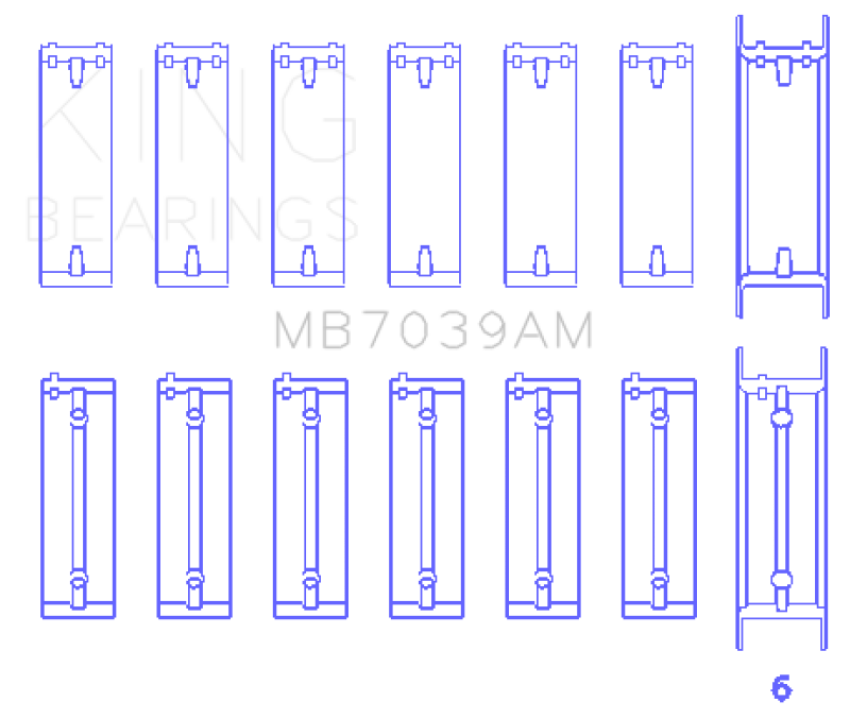 King BMW M51/M57 (Size STD) Main Bearing Set