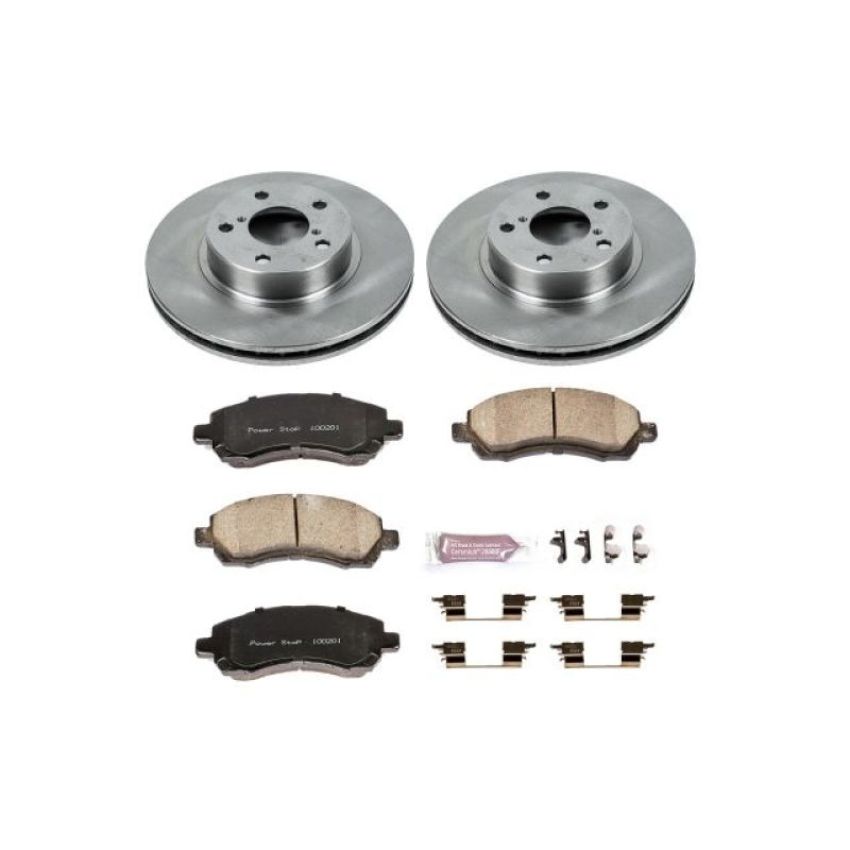 PowerStop KOE445 OE Stock Replacement Low-Dust Ceramic Brake Pad and Rotor Kit