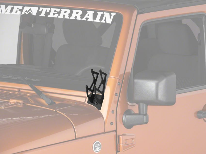 Raxiom J106739 07-18 Jeep Wrangler JK Windshield Mounted Dual Light Brackets