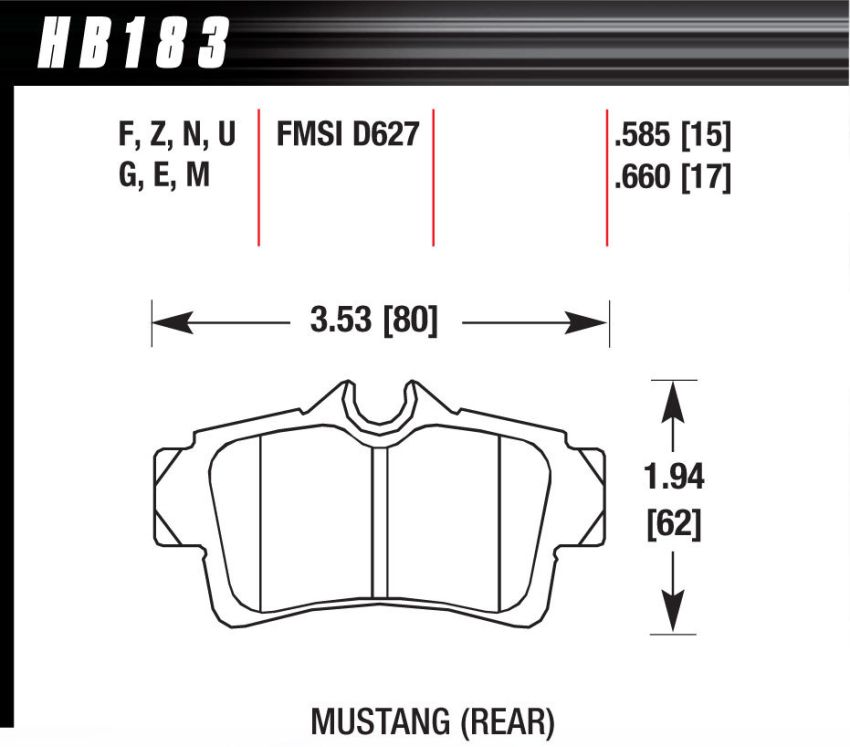 Hawk Performance HB183F.585 HPS Disc Brake Pad