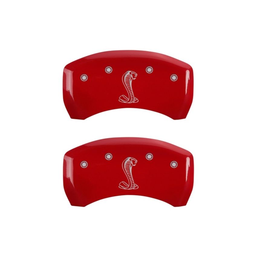 MGP 10203RSNKRD Rear set 2 Caliper Covers Engraved Rear Tiffany Snake Red finish silver ch