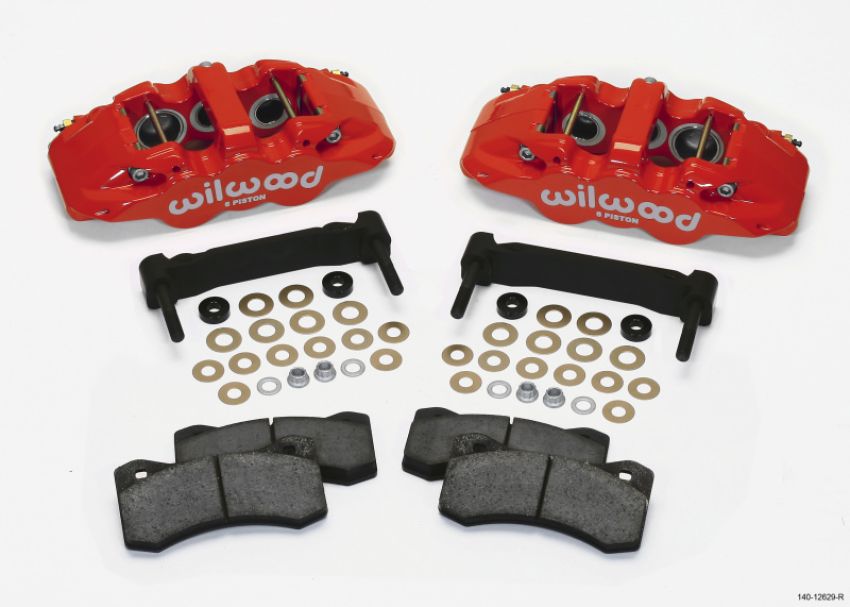 Wilwood 140-12629-R AERO6 Front Caliper & Bracket Kit - Red 97-13 C5/C6 Corvette w/ OEM HD/Z51 Rotors