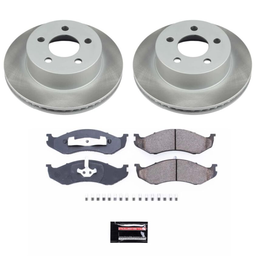 PowerStop SC2152 Semi-Coated Rotor and Low-Dust Ceramic Brake Pad Kit