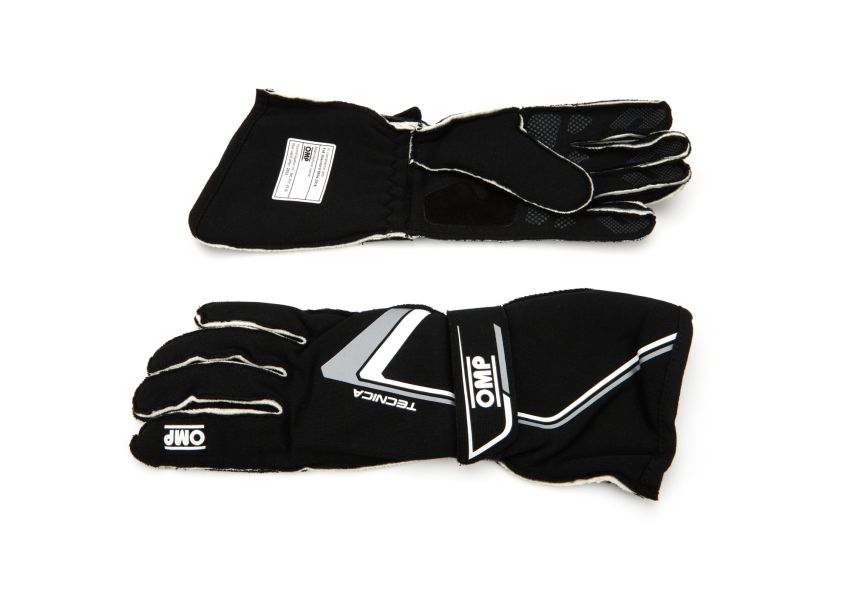 OMP RACING, INC. OMPIB0-0772-A01-071-M Tecnica Gloves Black And White Medium
