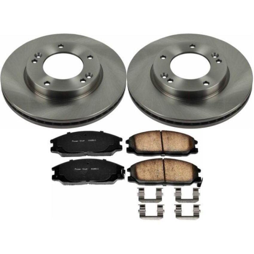 PowerStop KOE5908 OE Stock Replacement Low-Dust Ceramic Brake Pad and Rotor Kit