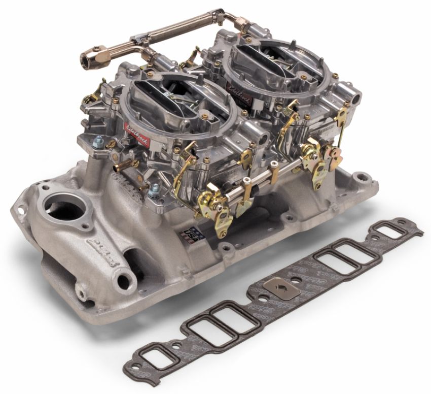 Edelbrock 2065 Dual Quad Kit Performer RPM Air Gap BBC Oval Port
