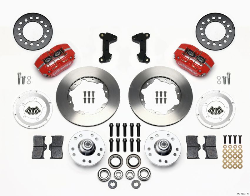 Wilwood 140-13377-R Dynapro Dust-Boot Front Kit 11.00in Red 74-80 Pinto/Mustang II Disc Spindle only