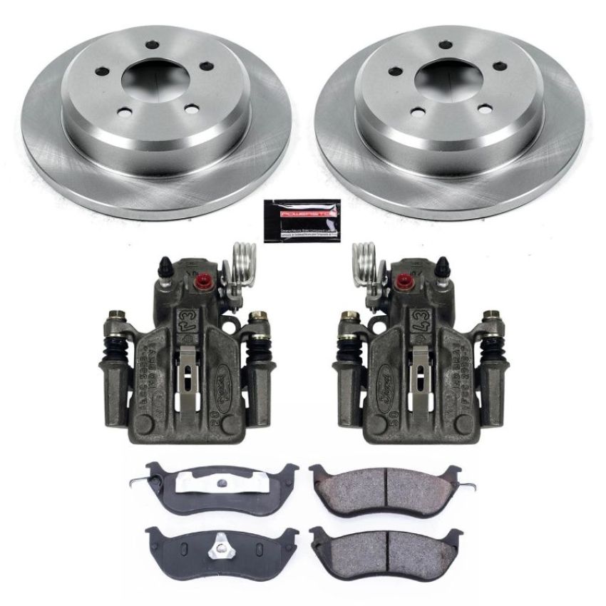 PowerStop KCOE1331 OE Stock Replacement Low-Dust Ceramic Brake Pad, Rotor and Caliper Kit
