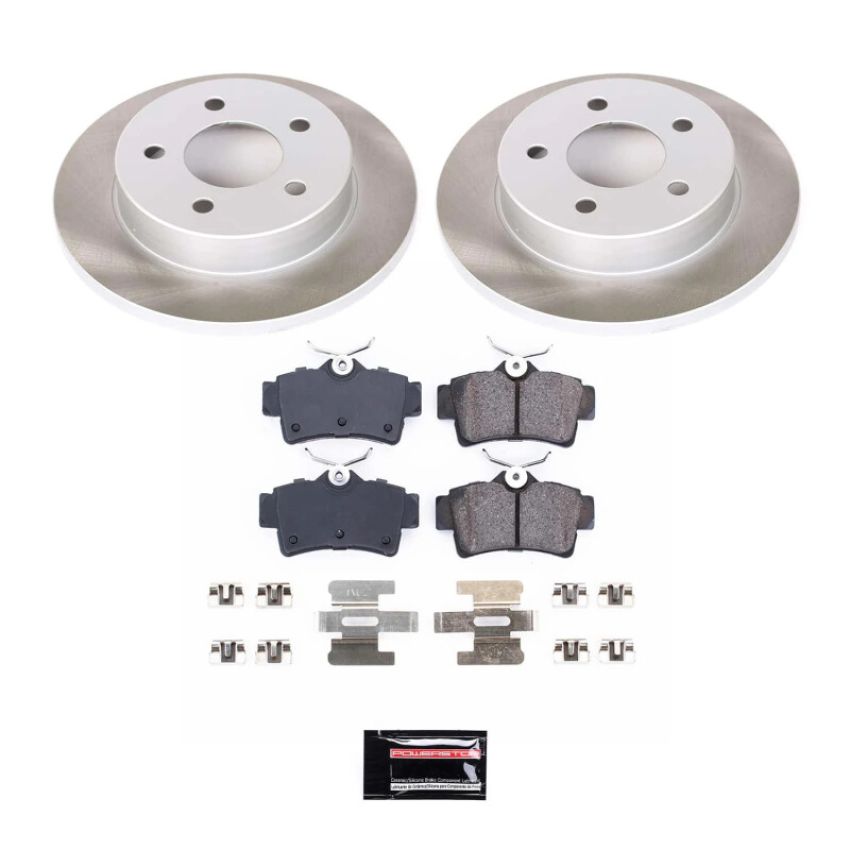 PowerStop SC1303 Semi-Coated Rotor and Low-Dust Ceramic Brake Pad Kit