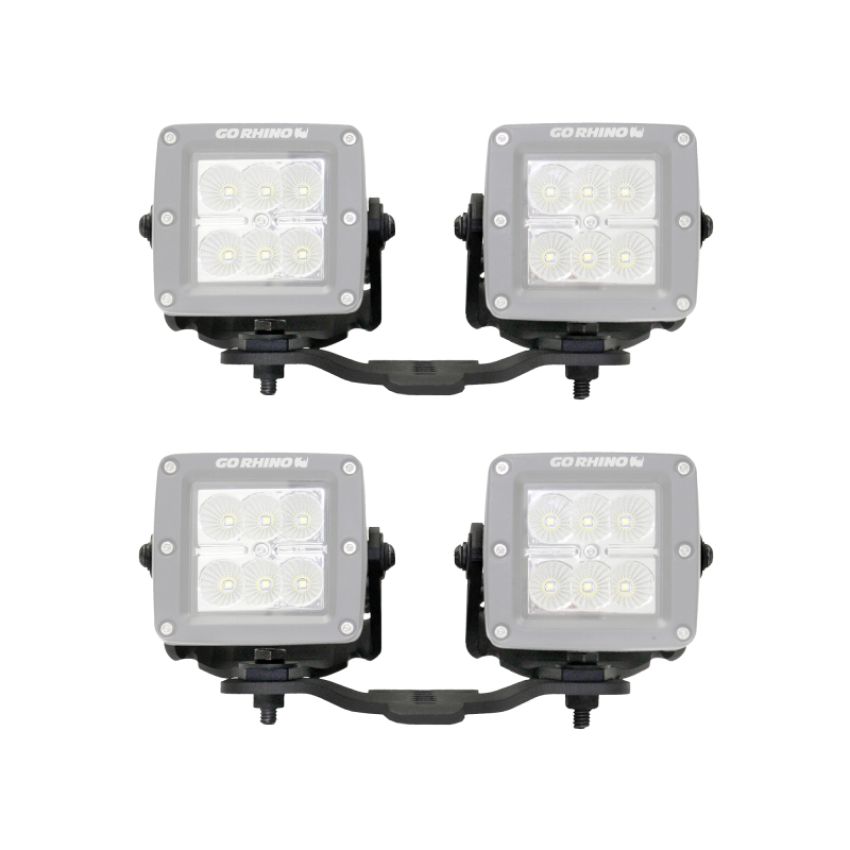 Go Rhino 731030T 18-20 Jeep Wrangler JL/JLU/Gladiator JT Light Mount - Two 3in Cubes