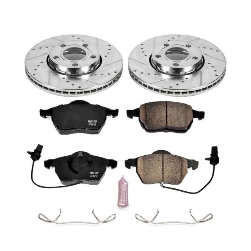 PowerStop K5229 Z23 Daily Driver Carbon-Fiber Ceramic Brake Pad and Drilled & Slotted Rotor Kit