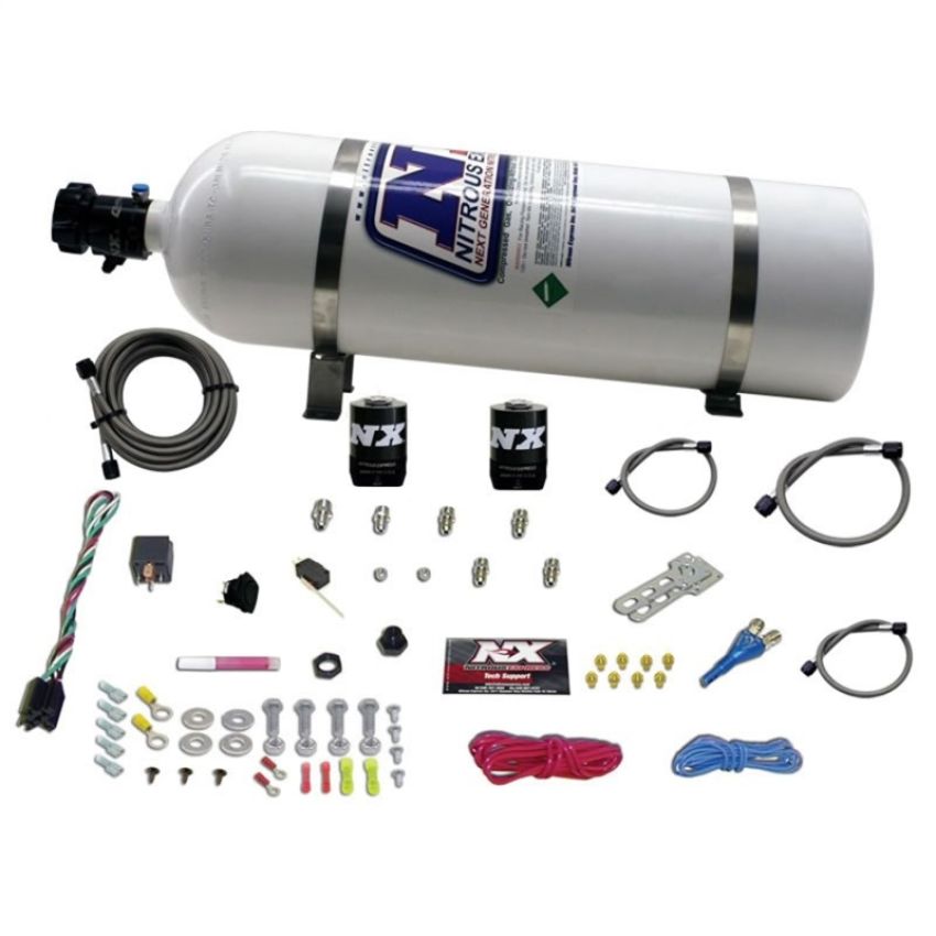 Nitrous Express 20915E85-15 E85 UNIVERSAL SYSTEM FOR EFI (SINGLE NOZZLE APPLICATION) WITH 15LB BOTTLE