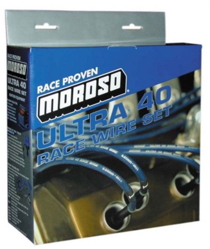 Moroso 73724 Chevrolet Small Block (Raised Cam) Ignition Wire Set - Ultra 40 - Unsleeved - Black