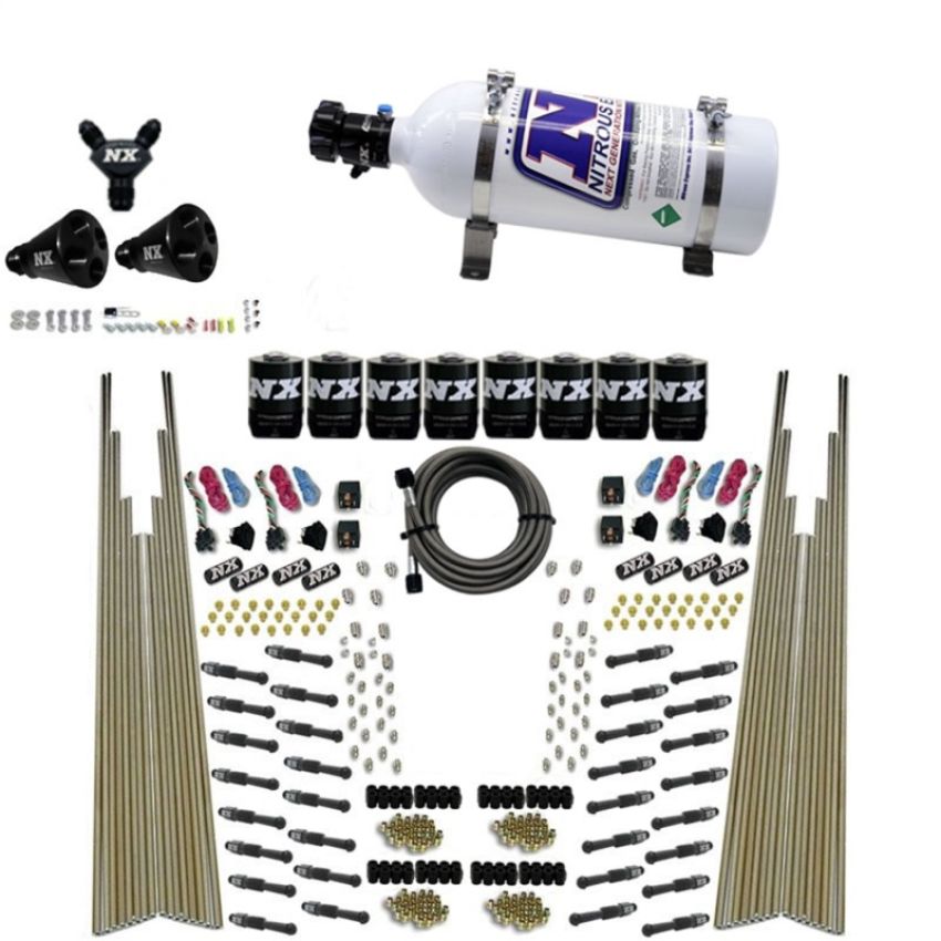 Nitrous Express 93306-05 8 CYL DRY DIRECT PORT, FOUR STAGE, 8 SOLENOIDS, WITH 5LB BOTTLE (200-600HP)