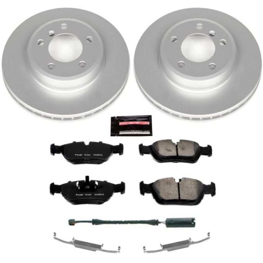 PowerStop CRK867 Genuine Geomet Coated Rotor and Carbon-Fiber Ceramic Brake Pad Kit