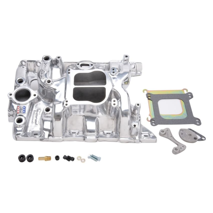 Edelbrock 21561 Performer Pontiac Polished Manifold