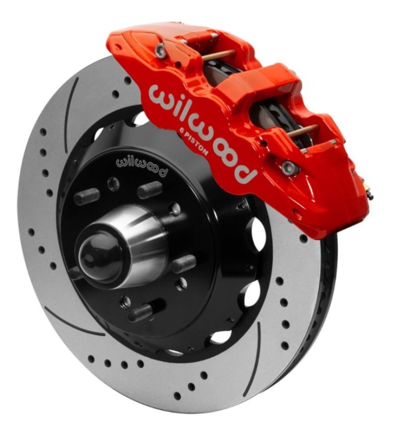 Wilwood 140-15951-DR AERO6 Front Truck Kit 14.00in Red 88-98 GMC Truck C1500/C2500