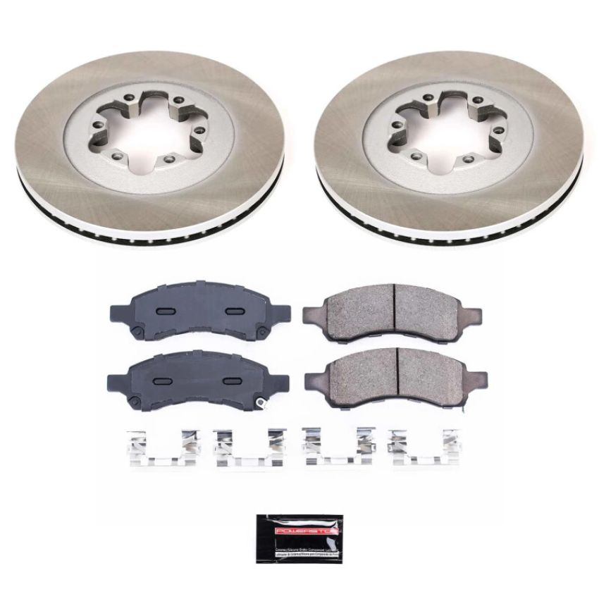 PowerStop SC5405 Semi-Coated Rotor and Low-Dust Ceramic Brake Pad Kit