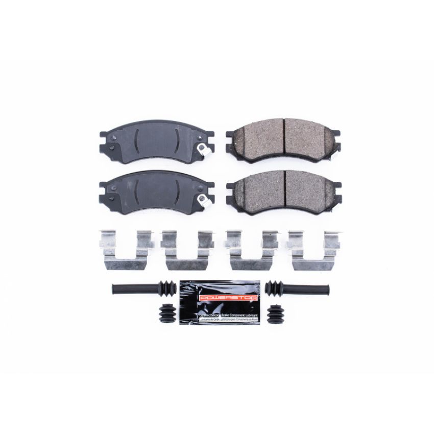 PowerStop Z23-507 PowerStop - Z23 Daily Driver Carbon-Fiber Ceramic Brake Pads with Hardware Kit