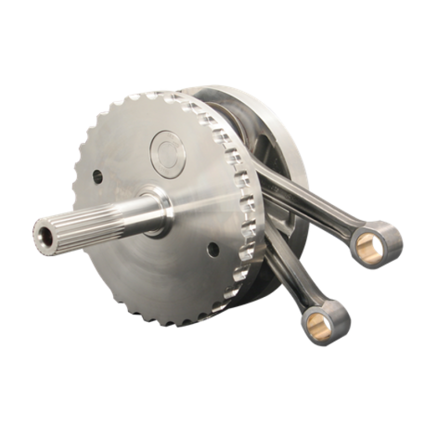 S&S Cycle 320-0350 2007+ BT 4-3/8in Stroke Flywheel Assembly w/ Sprocket Shaft Bearing Race
