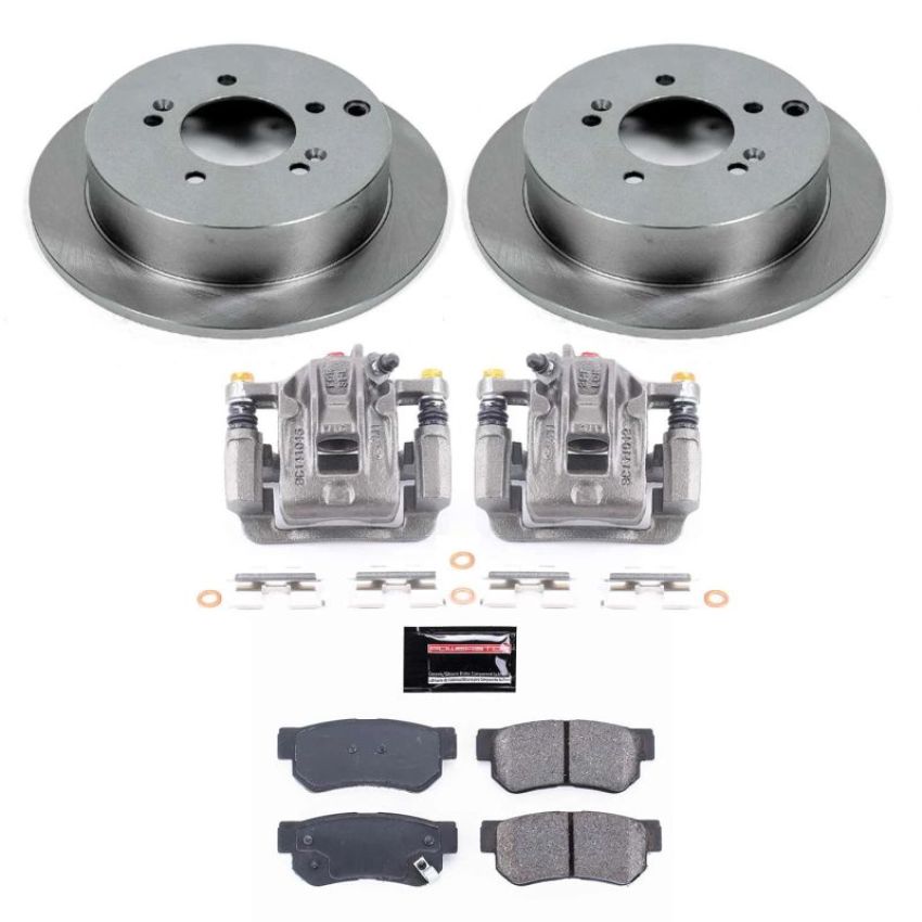 PowerStop KCOE5213A OE Stock Replacement Low-Dust Ceramic Brake Pad, Rotor and Caliper Kit