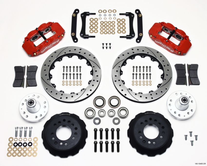 Wilwood 140-10485-DR Narrow Superlite 6R Front Hub Kit 12.88in Drill Red 70-78 Camaro (*Line Kit Needed*)