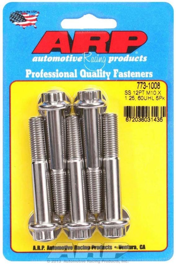 ARP ARP773-1008 Bolt Kit - SS 12pt 5pk 10mm x 1.25 x 60mm
