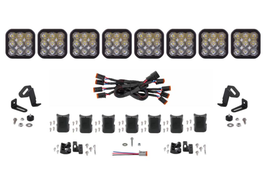 Diode Dynamics DD7214 SS5 Sport Universal CrossLink 8-Pod Lightbar - White Driving