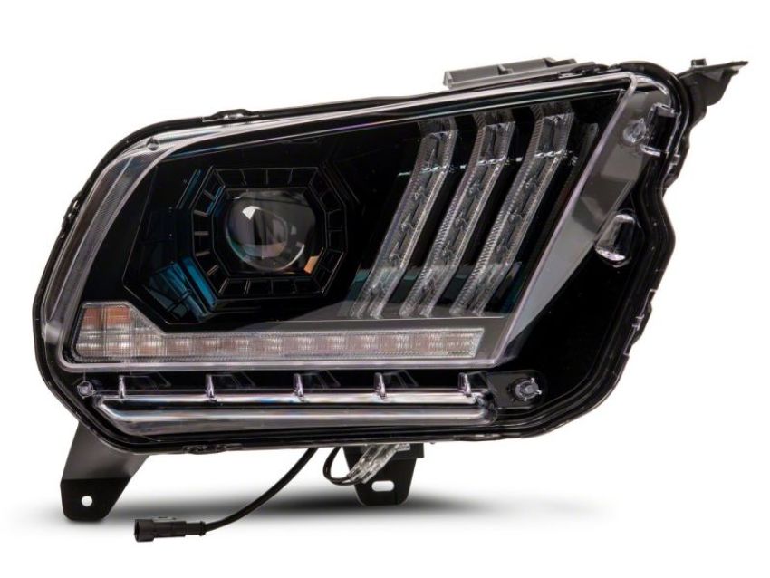 Raxiom 426685 10-12 Ford Mustang LED Projector Headlights SEQL Turn Signals- Blk Housing (Clear Lens)