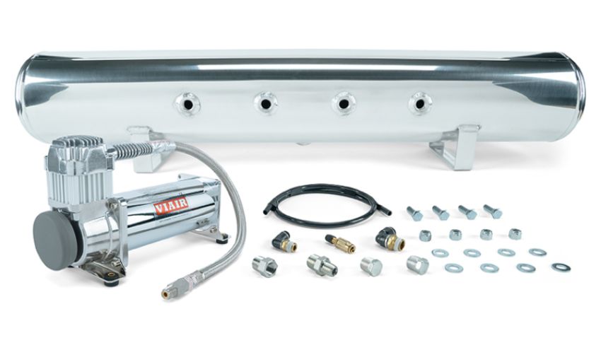 Air Lift 27804 Performance 5 Gal Polished Tank & VIAIR 444C Comp  - (No Mgmt System Included)