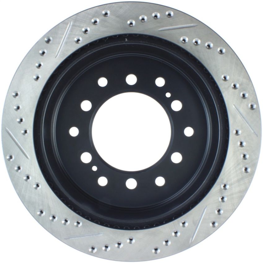 Stoptech 127.44128L Power Slot 03-09 Toyota 4 Runner / 03-09 Lexus GX470 Drilled & Slotted Left Rear Rotor