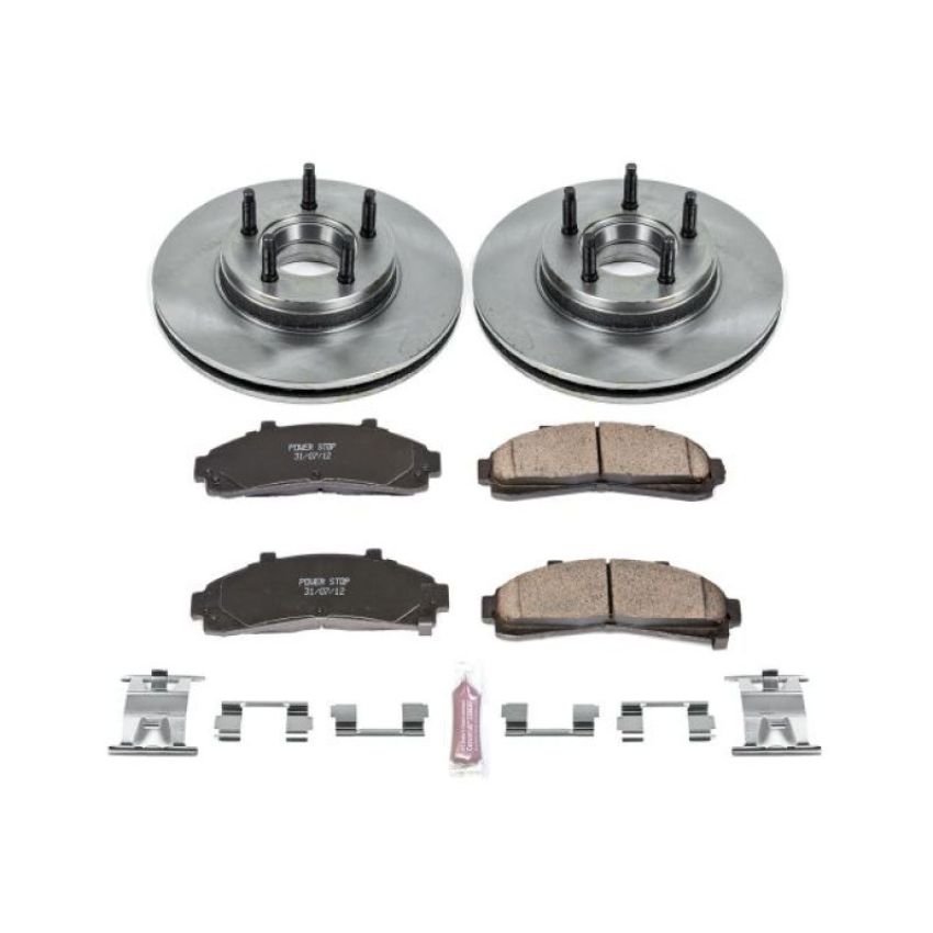 PowerStop KOE7070 OE Stock Replacement Low-Dust Ceramic Brake Pad and Rotor Kit