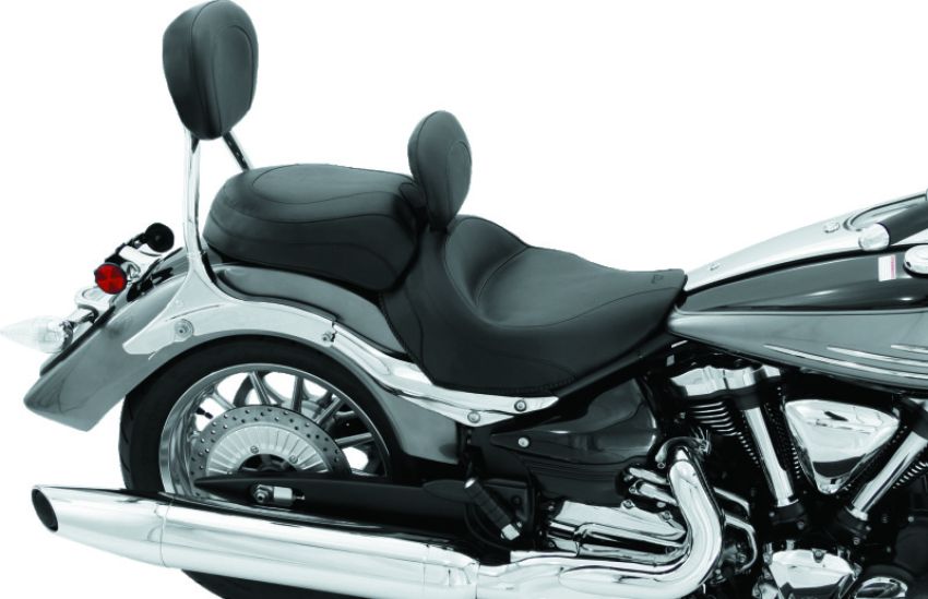 Mustang Motorcycle 79454 Mustang 06-15 Yamaha Roadliner, Stratoliner Wide Touring Solo Seat w/ Driver Backrest - Black