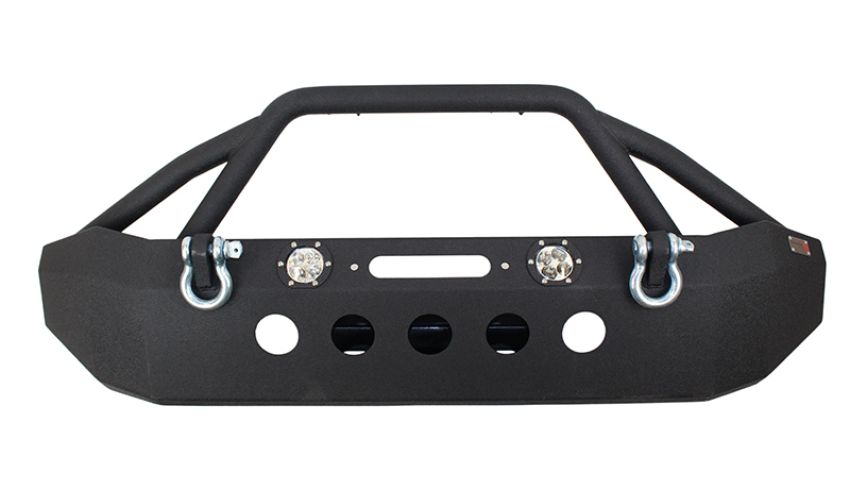 Fishbone Offroad FB22003 07-18 Jeep Wrangler Front Winch Bumper W/LEDs Full Width - Blk Texured Powdercoated