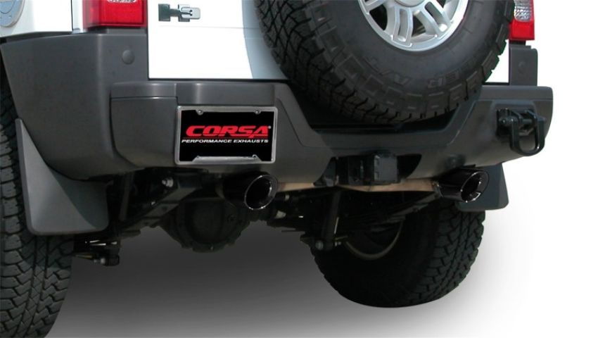 CORSA Performance 14212BLK Corsa 2006-2008 Hummer H3 3in Cat-Back Dual Rear w Single 4in Black Pro-Series Tips
