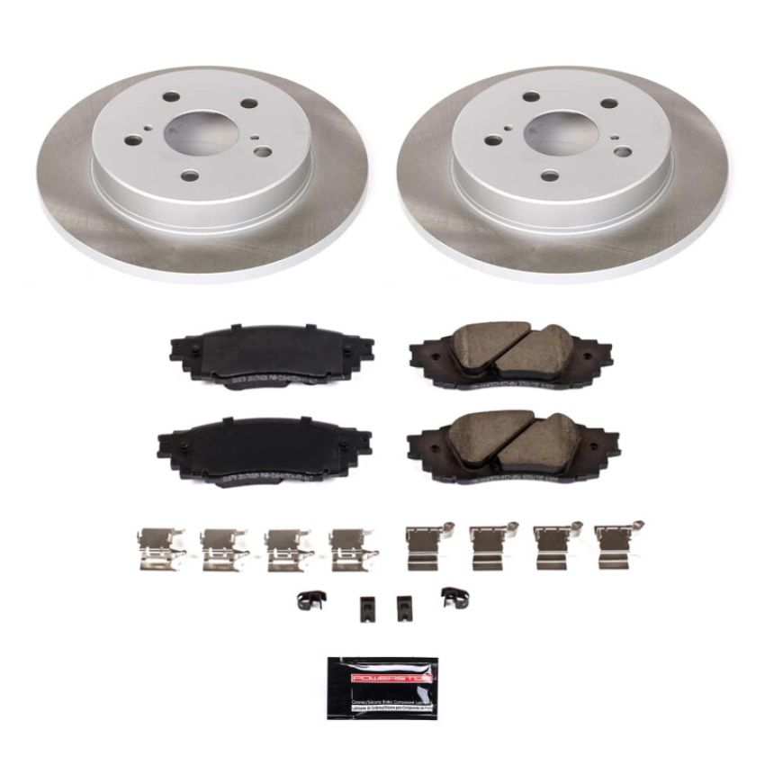 PowerStop SC8333 Semi-Coated Rotor and Low-Dust Ceramic Brake Pad Kit