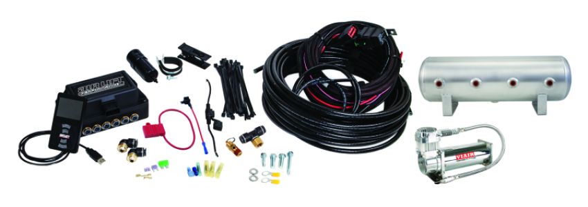 Air Lift Performance 3P (3/8 Air Line 2.5 Gal  Raw Aluminum Tank VIAIR 444C Comp)