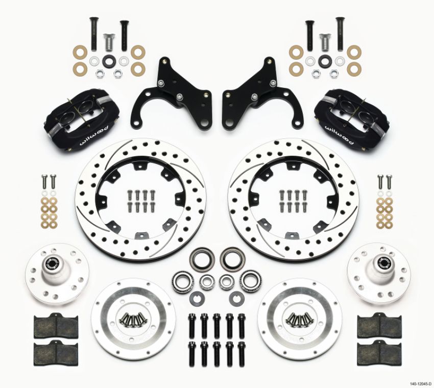 Wilwood 140-12045-D Forged Dynalite Front Kit 12.19in Drilled 69-70 Impala Drum/Disc 69-82 Vette