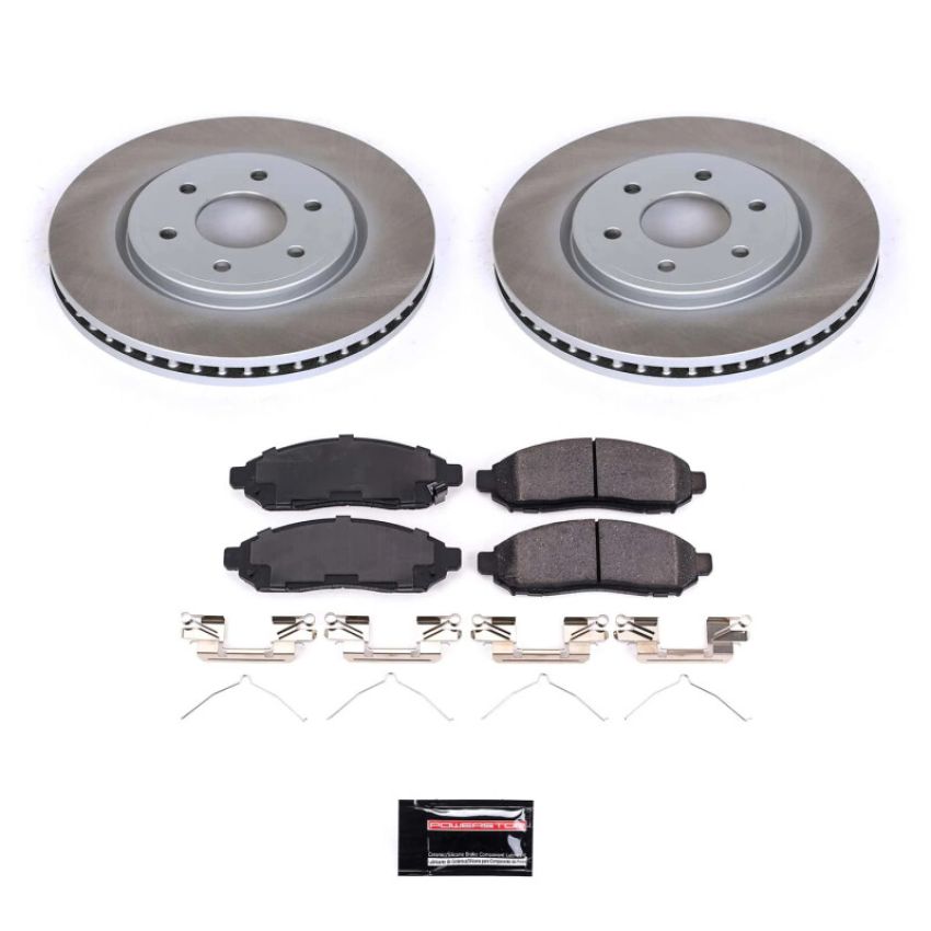 PowerStop SC142 Semi-Coated Rotor and Low-Dust Ceramic Brake Pad Kit