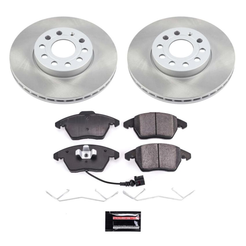 PowerStop SC4623 Semi-Coated Rotor and Low-Dust Ceramic Brake Pad Kit