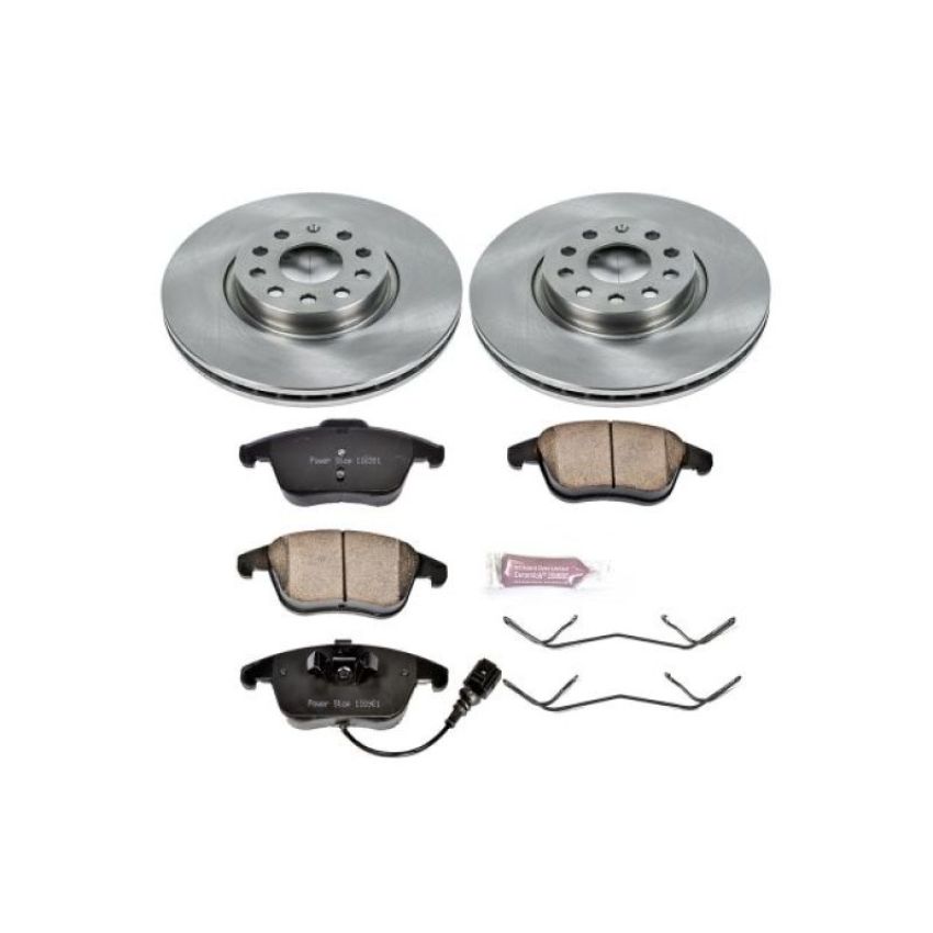 PowerStop KOE2963 OE Stock Replacement Low-Dust Ceramic Brake Pad and Rotor Kit