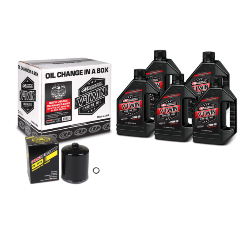 Maxima 90-129015PB V-Twin Quick Change Kit Synthetic w/Black Filter Milwaukee-Eight